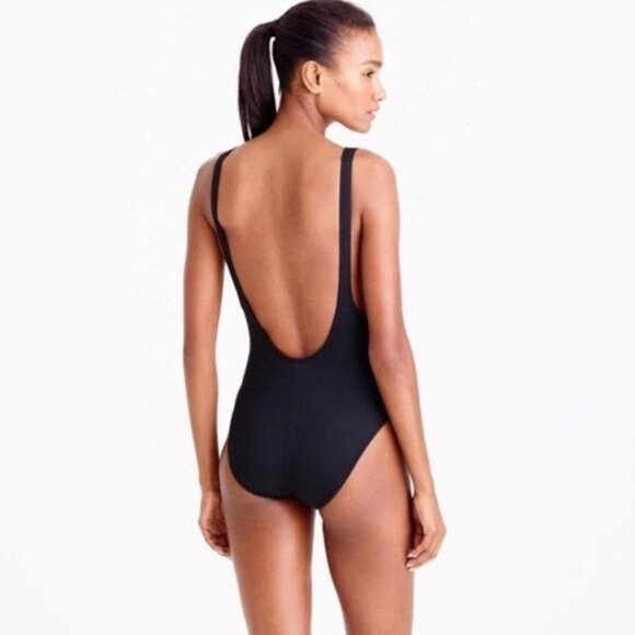 J. Crew Plunging Scoopback One-piece Swimsuit Size 16 NWT - Picture 4 of 7